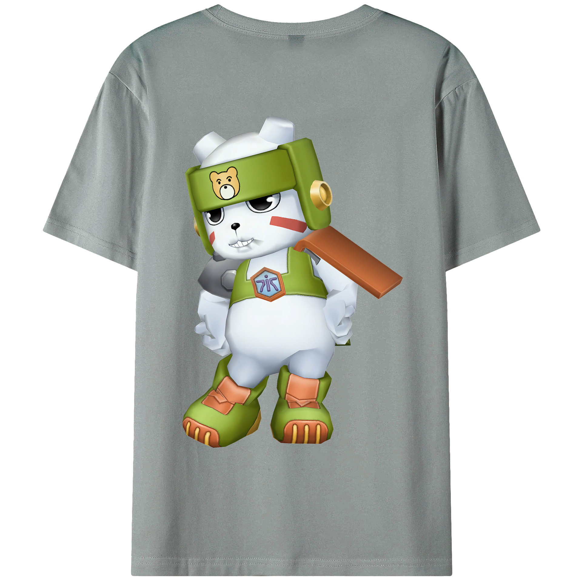 （画像用） Digimon デジタルモンスター/デジモン 綿100％ メンズ半袖Tシャツ（バックプリント） 通気性